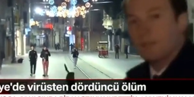 ‘#EvdeKalTürkiye hashtagi’ni takmadılar! Canlı yayında köpek kovaladı