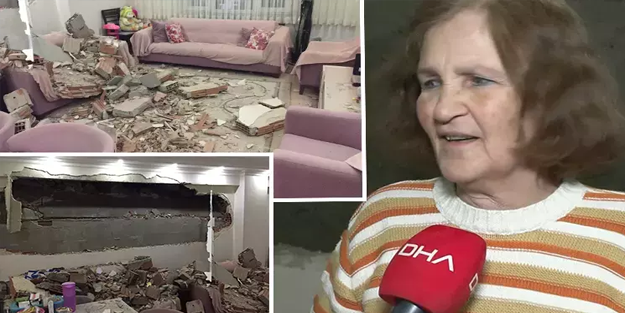 Eve geldiğinde şoke oldu! Yan binanın yıkımı sırasında...