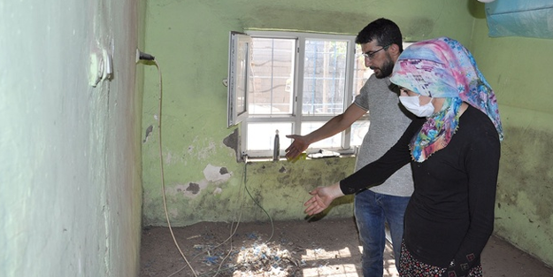 Evi başlarına yıkılmak üzere olan mağdur aile yardım bekliyor...