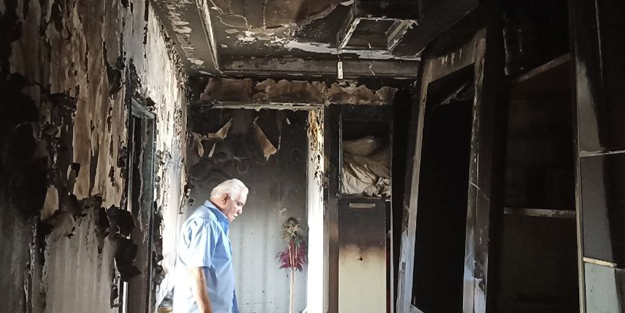 Evi yanan adam Devlet desteği istiyor...