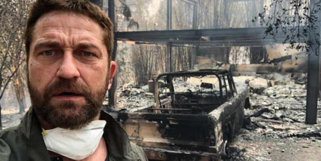 Evi yanan Hollywood aktörü Butler'a Filistin'i hatırlattılar