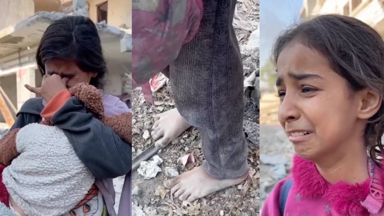 Evsiz kalan Gazzeli kız çocuğunun yürek burkan anları