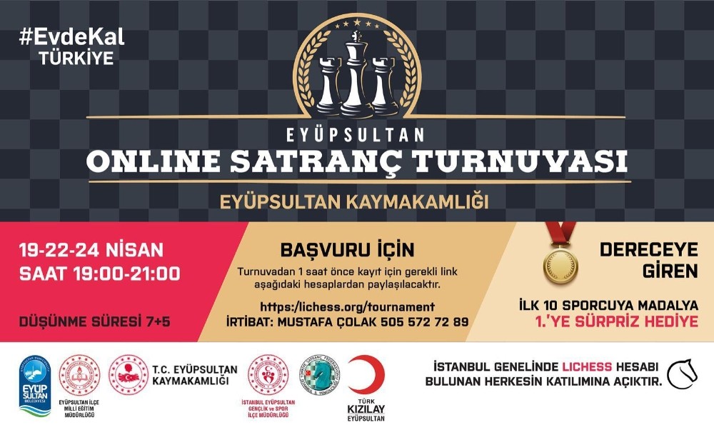 Eyüpsultan’da online satranç turnuvası 19 Nisan’da başlıyor 