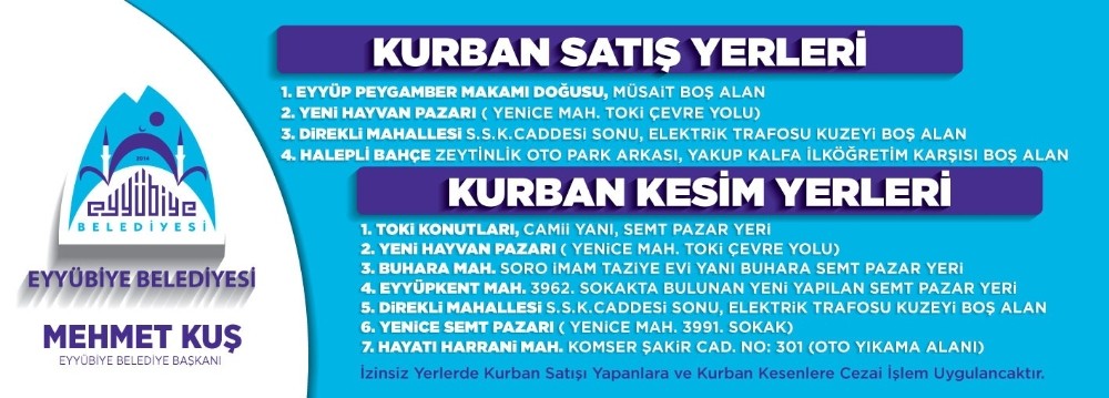 Eyyübiye’de kurban kesim ve satış yerleri belirlendi 