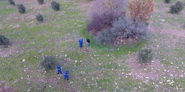 Ezine'de kaçak kazıya drone ile suçüstü yapıldı