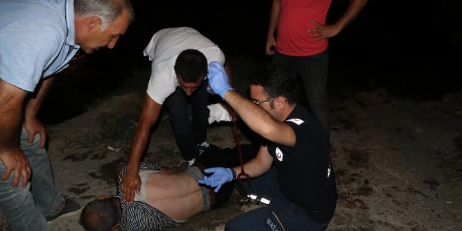 Sulama kanalına düşen alkollü şahıs ölümden döndü