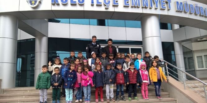Anaokulu öğrencilerinden Emniyet Müdürlüğüne ziyaret