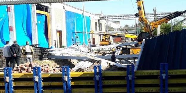 Fabrika ek binası inşaatında çökme: 1 ölü, 3 yaralı
