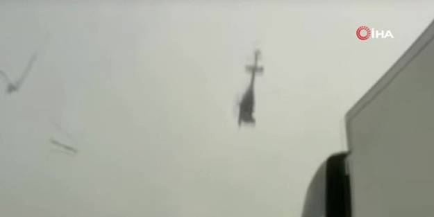 Facia! Otoyola çakılan helikopter alev topuna döndü