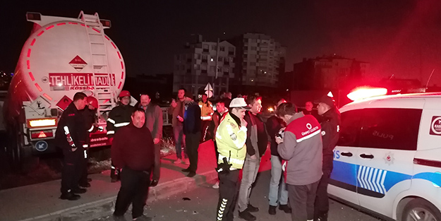 Facianın eşiğinden dönüldü! Park halindeyken freni boşalan tanker yoldan çıktı