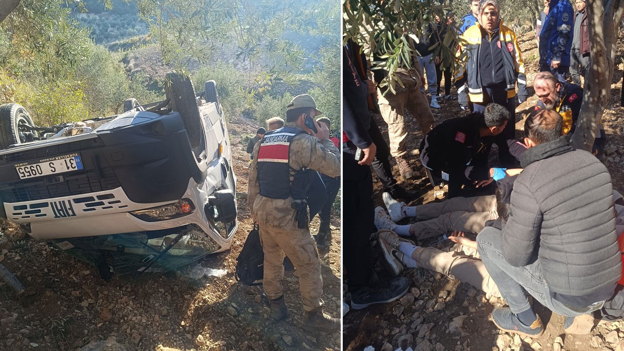 Faciaya ramak kaldı! Öğrenci servisi takla atıp zeytinliğe uçtu