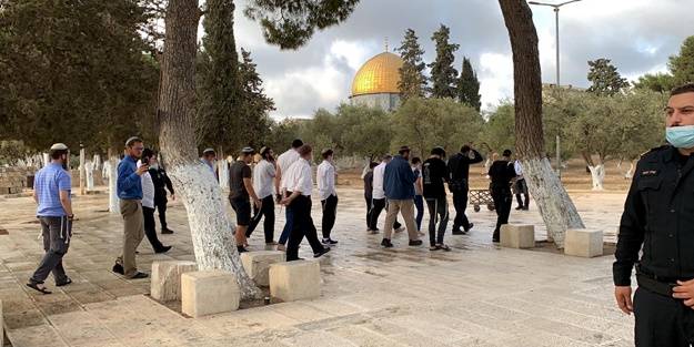 Fanatik Yahudiler Mescid-i Aksa'yı bir kez daha çiğnedi!