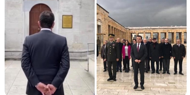 Fatih’e saygısızlık eden İmamoğlu Anıtkabir’de el pençe divan durmuş