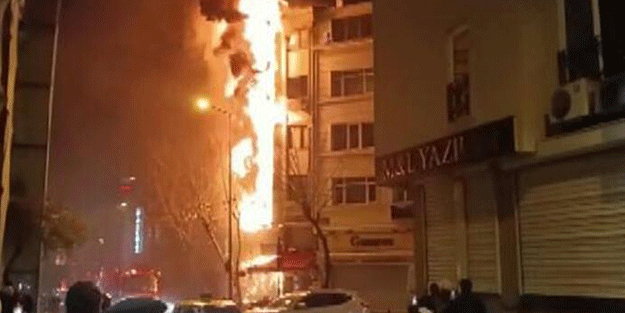 Fatih’te restoranın bacasından çıkan alevler iş hanını sardı