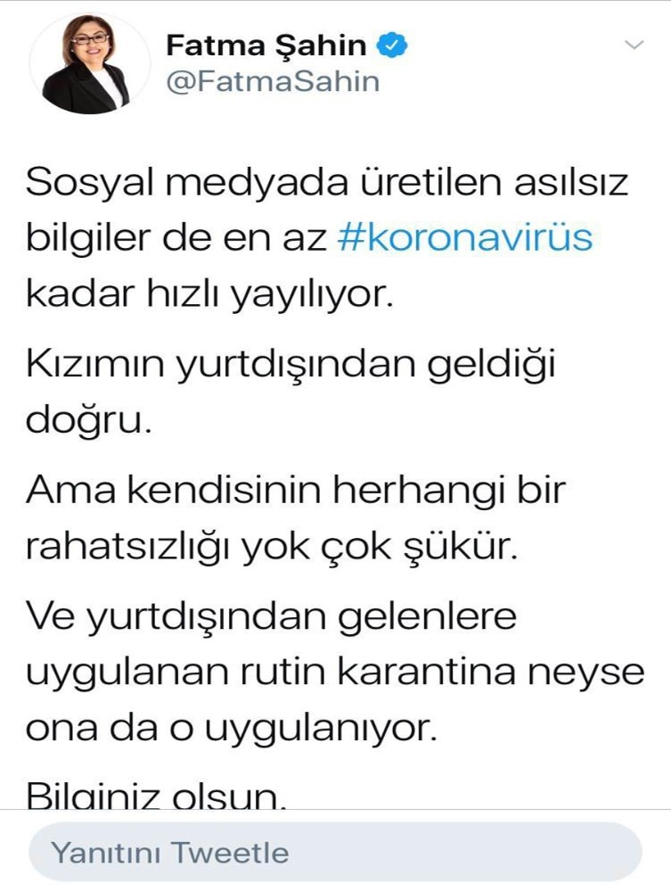 Fatma Şahin’den korona iddialarına cevap 