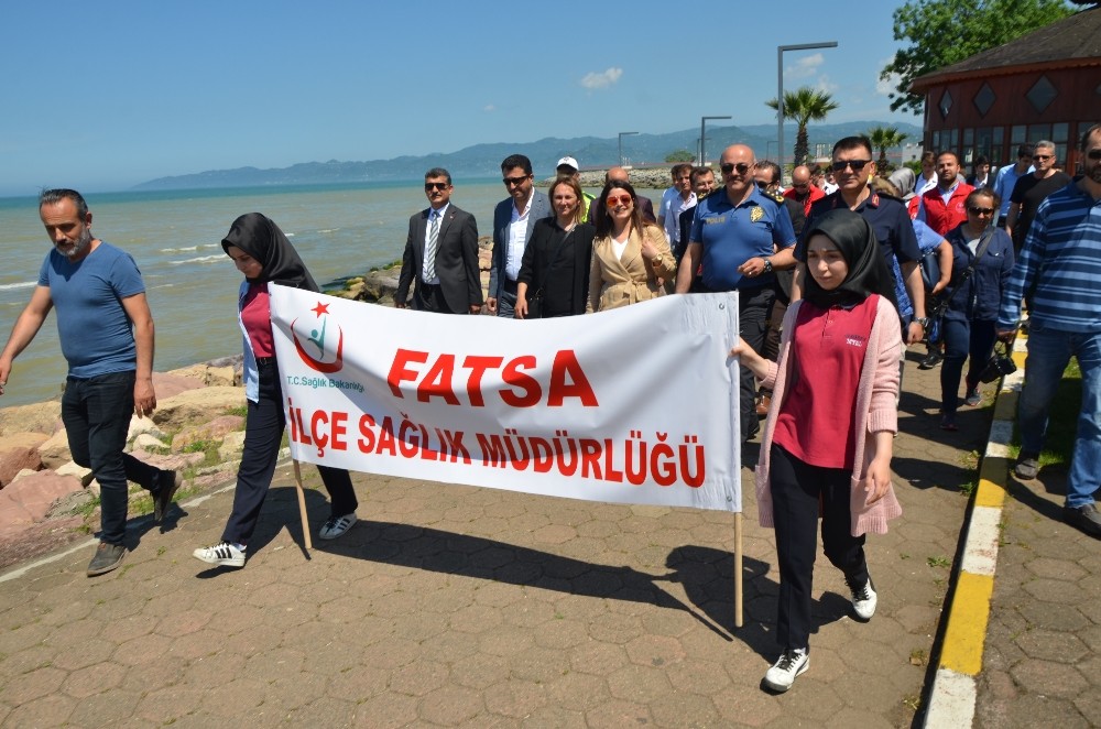 Fatsalılar sağlık için yürüdü 