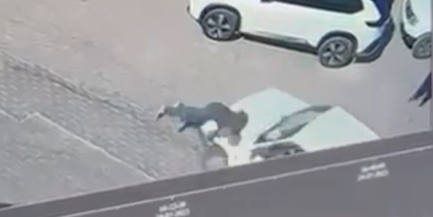 Feci anlar! Yolda duran yayaya araçla çarpıp üzerinden geçti