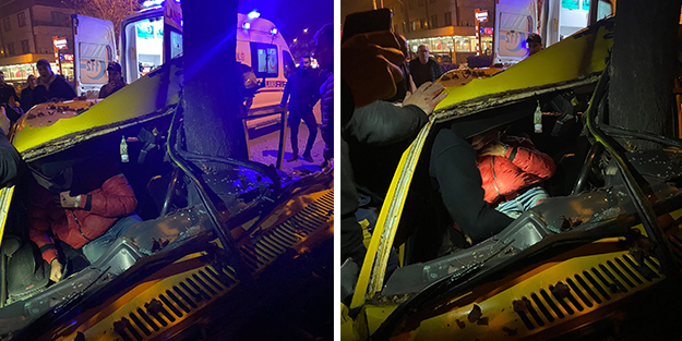 Feci kaza! Ağaca çarpan otomobil ikiye bölündü: 2 yaralı