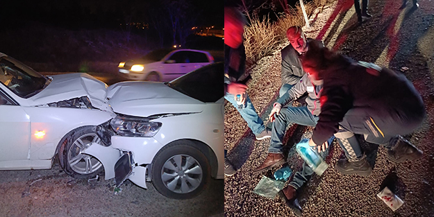 Feci kaza! İki araç kafa kafaya çarpıştı: Yaralılar var