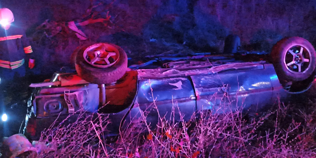 Feci kaza! Kontrolden çıkan otomobil takla attı: 2 yaralı