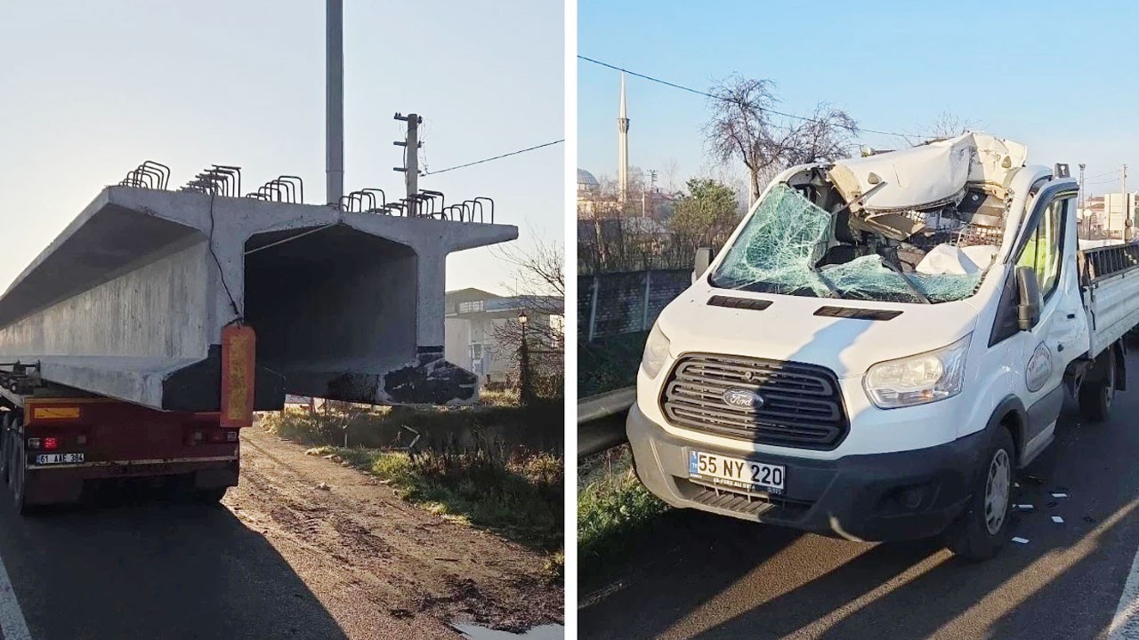 Feci son! Önündeki TIR’ın taşıdığı beton bloğa çarptı, feci şekilde hayatını kaybetti