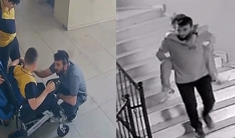 Fedakar öğretmen engelli öğrencisini sırtında taşıdı! Sosyal medyada paylaşılan videoya yorum yağdı! 'Tırnağına taş, gözüne yaş değmesin!'
