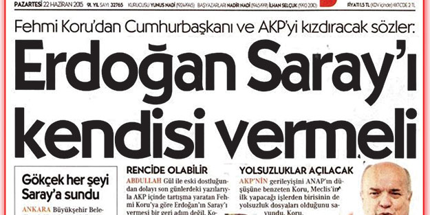 Fehmi Koru Cumhuriyet’e meze oldu!