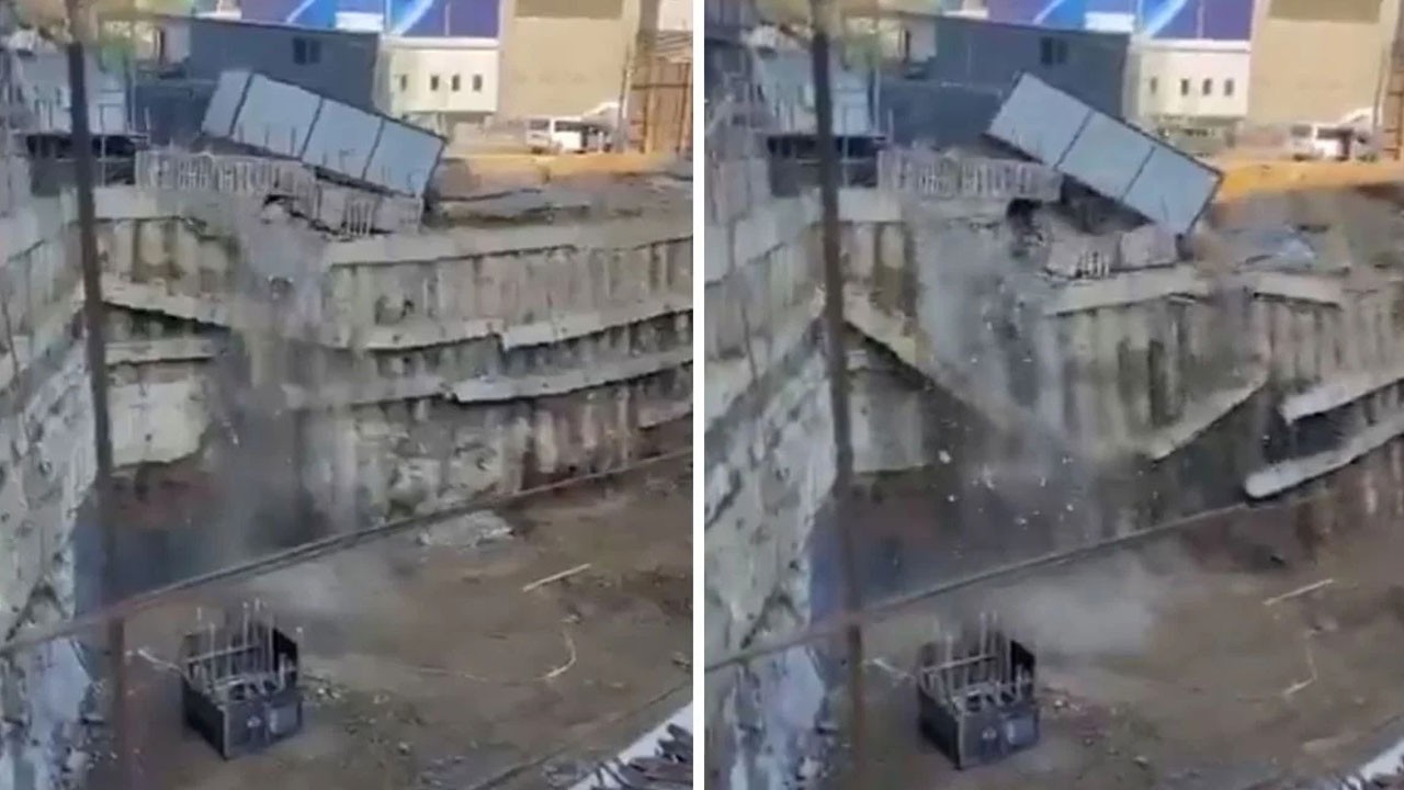 Fenerbahçe Stadı'nın yanındaki inşaatın duvarı çöktü