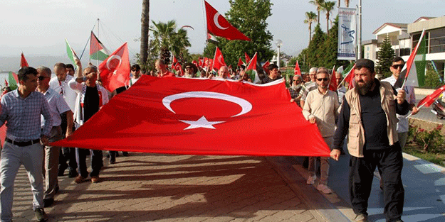 Fethiye'de Filistin'e destek yürüyüşü!