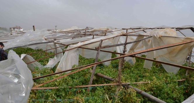 Fethiye’de fırtına seraları vurdu