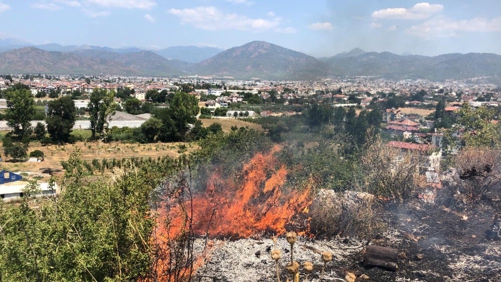 Fethiye’de makilik alanda yangın 