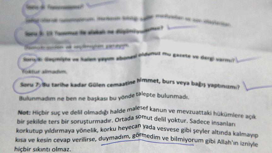 FETÖ'den üyelerine üç maymun talimatı: Duymadım, görmedim, bilmiyorum!