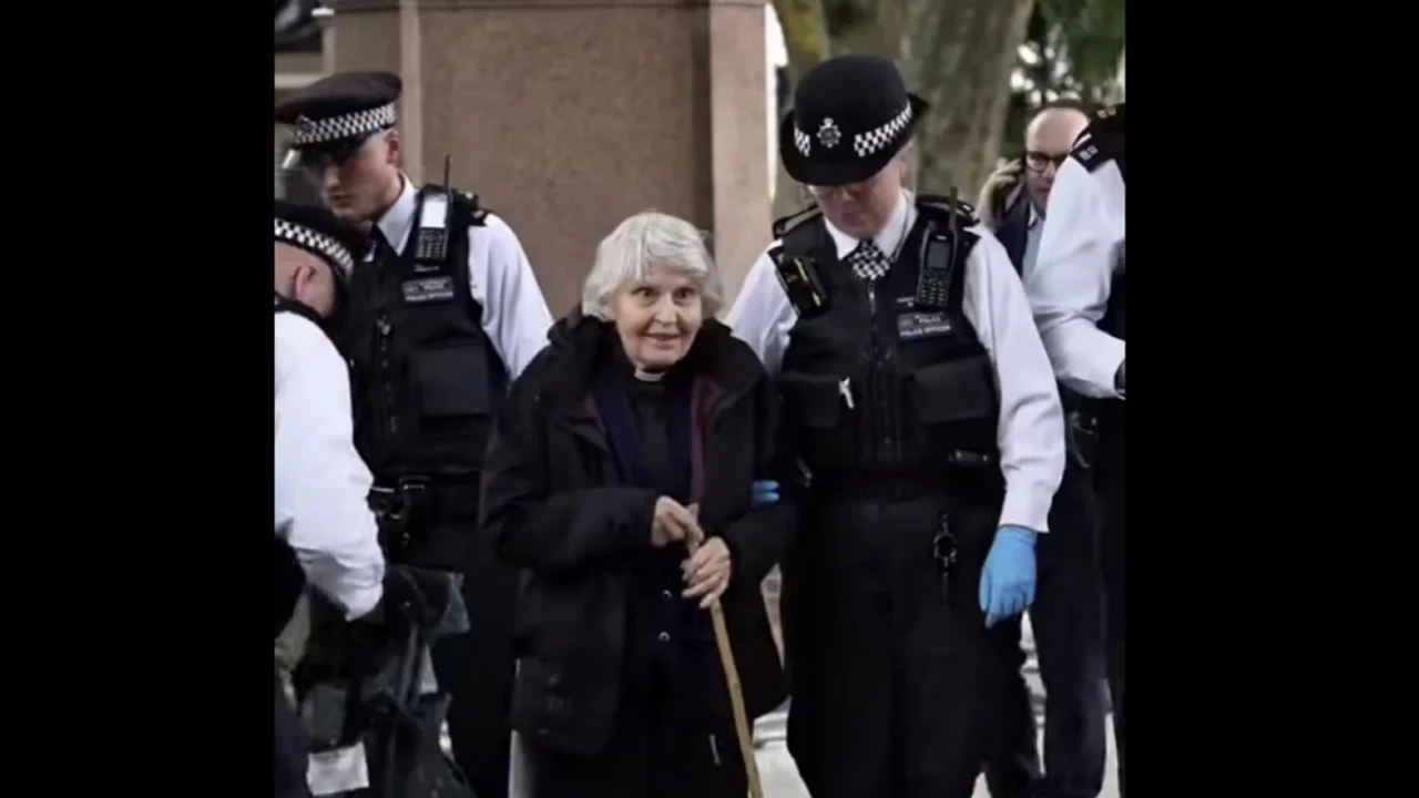 Filistin'i destekleyen 83 yaşındaki kadın gözaltına alındı!