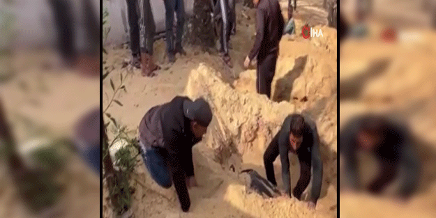 Filistinliler mezar yerlerini elleriyle kazıyor!