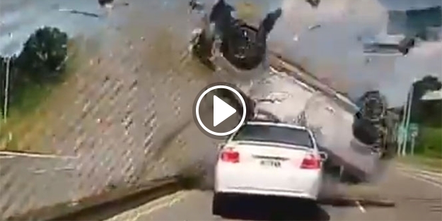 Film sahnelerini aratmayan kaza