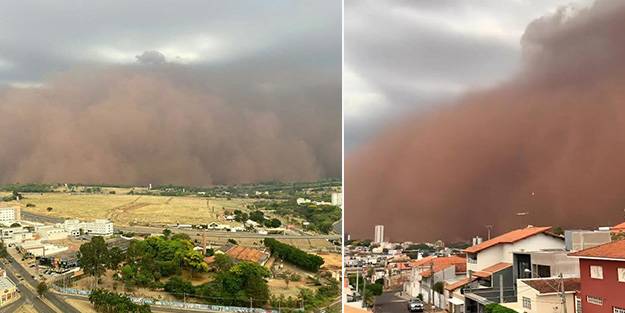 Film sahnesi gibi! Bir anda tüm gökyüzünü kapladı insanlar panikle kaçıştı