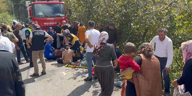 Fındık işçilerini taşıyan minibüs uçuruma yuvarlandı!