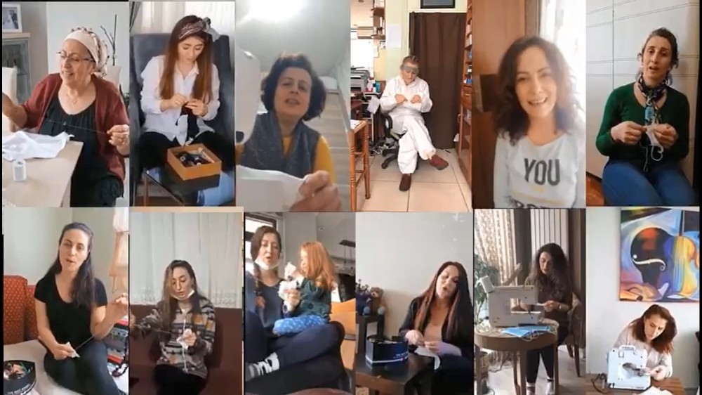 Fındıklılı kadınlar maske yaparken Lazca şarkı söyleyip klip çekti 