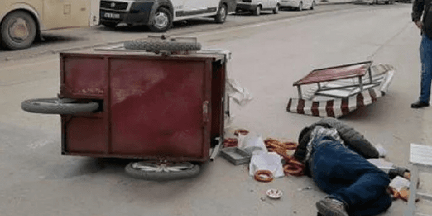 Fırtına arabayı devirdi... Simitçi ağır yaralandı