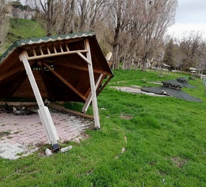 Fırtına kamelyaları devirdi 