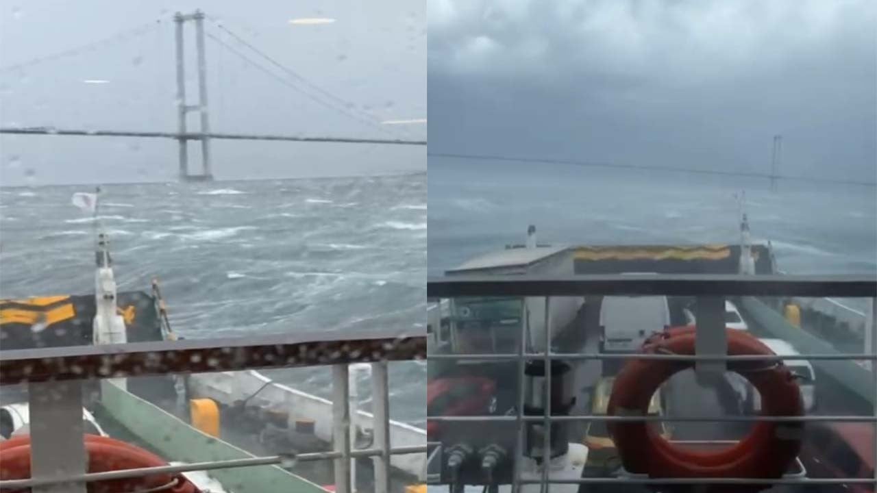 Fırtınadan deniz ortasında feribotta mahsur kaldılar