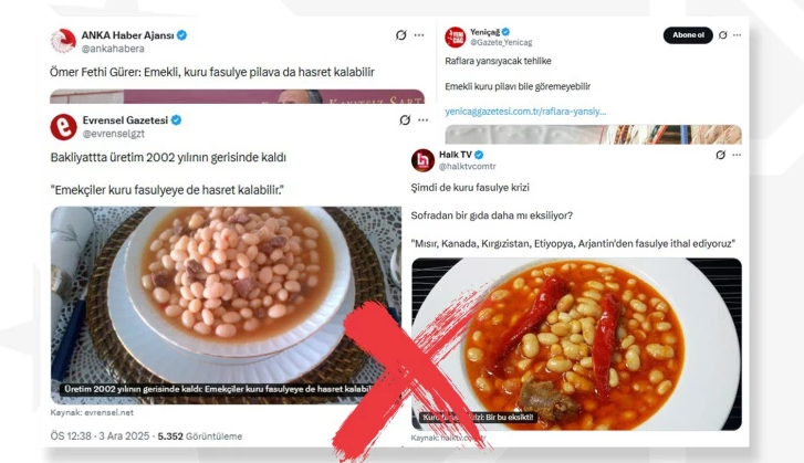 Fondaş medyanın palavrası yine elinde patladı: Bir gün domates, bir gün patates, şimdi de kuru fasulye