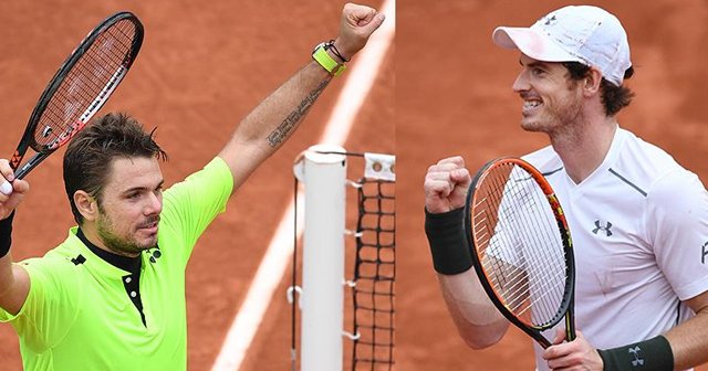 Fransa Açık teniste Murray ve Wawrinka yarı finale yükseldi