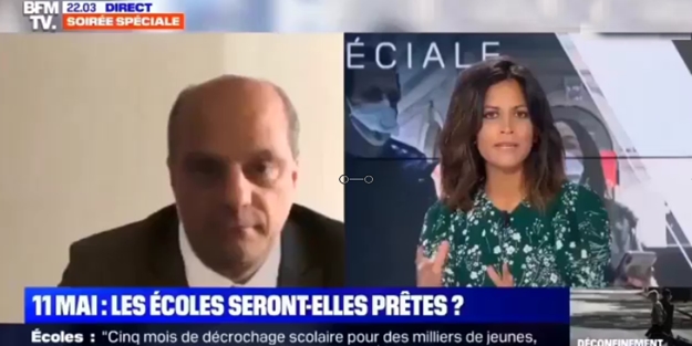 Fransa Milli Eğitim Bakanı Blanquer'ın tuvaletten canlı yayına katıldığı iddiası