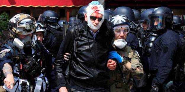 Fransa polisinden meydan dayağı! 1 Mayıs kutlamaları kabusa döndü