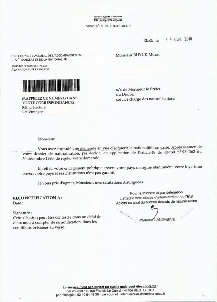 Fransa ‘Türkiye’ye ilgi duyduğu için’ vatandaşlık vermeyi reddetti 
