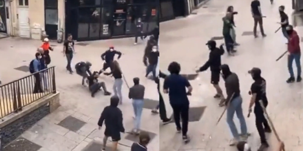 Fransa'daki protestolar iç savaş döndü! Aşırı sağcılardan karşı saldırı