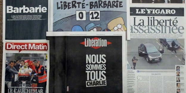 Fransız gazetelerinden ortak başlık: 'Hepimiz Charlie'yiz'
