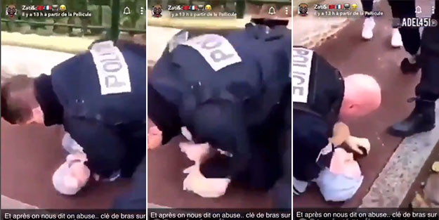 Fransız polisinden başörtülü kadına insanlık dışı müdahale!