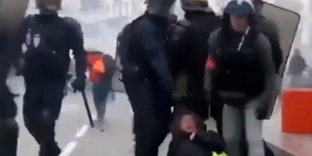Fransız polisinden çığırından çıktı